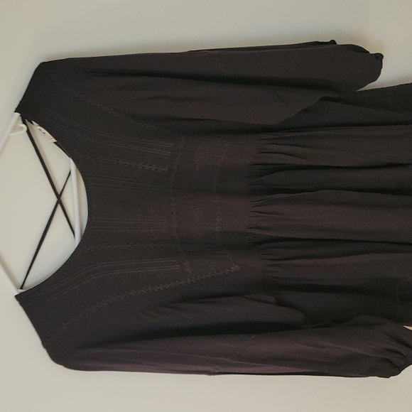 3/$30 Altar'd STATE Romantic Embroidered Peplum Peasant Criss Cross Blouse - Picture 2 of 11